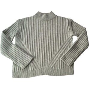 Catherine Malandrino Cashmere Ribbed Mock Neck Pullover Sweater Green Nordstrom
